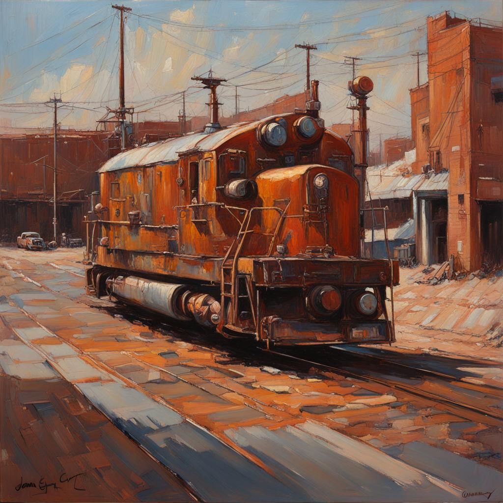 Copper Static as Oil Painting by Gurney