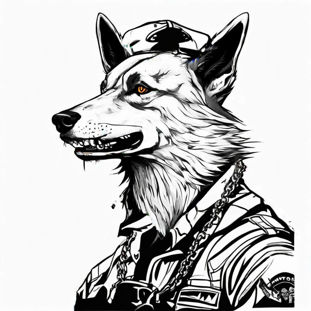 Hyper-Realistic Dog with Digital Flames Crown