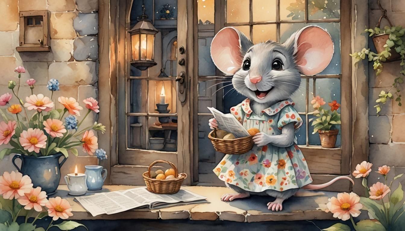 Anthropomorphic Mouse Illustration in Pixar Style