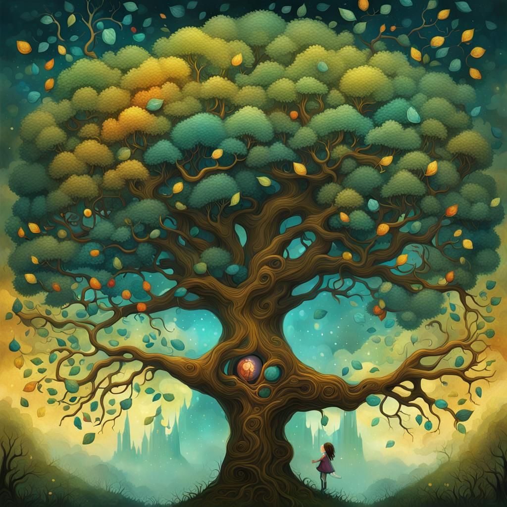 Sunlit Branch: Detailed Digital Painting Illustration