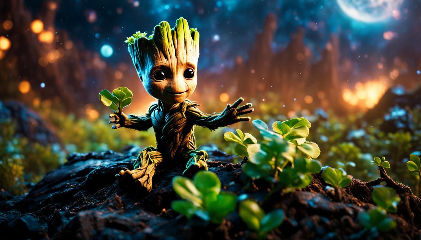 Baby Groot in Galaxy: Fantasy Concept Art