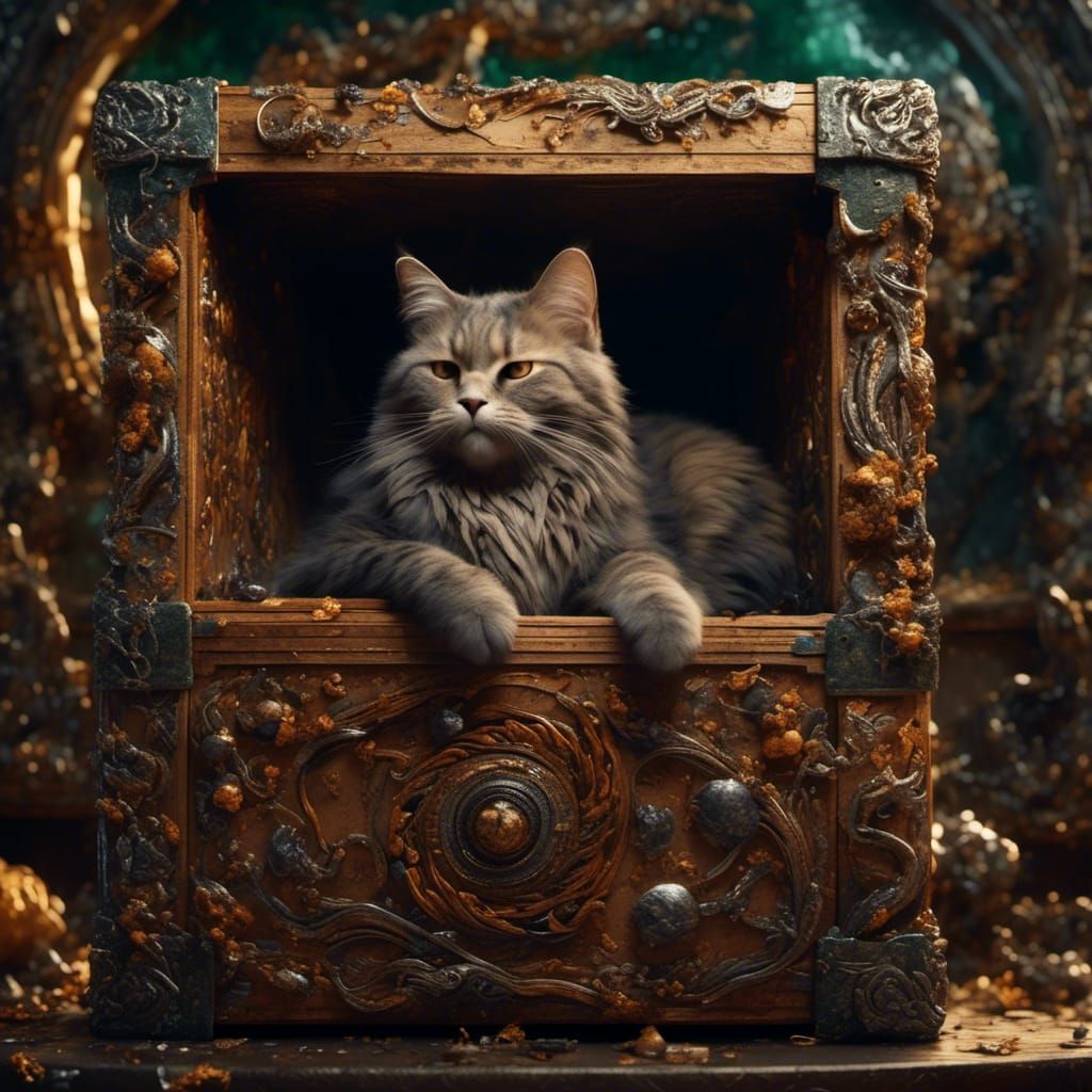 <lora:Dreamshaper:1.0>a sleeping cat in a cardboard box  .Ep...