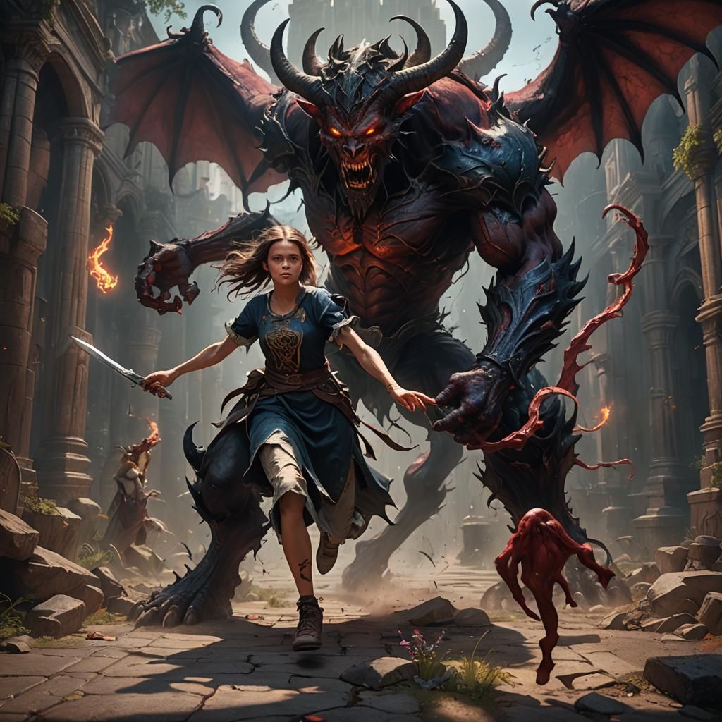 Fantasy Girl Torn Between Good and Evil