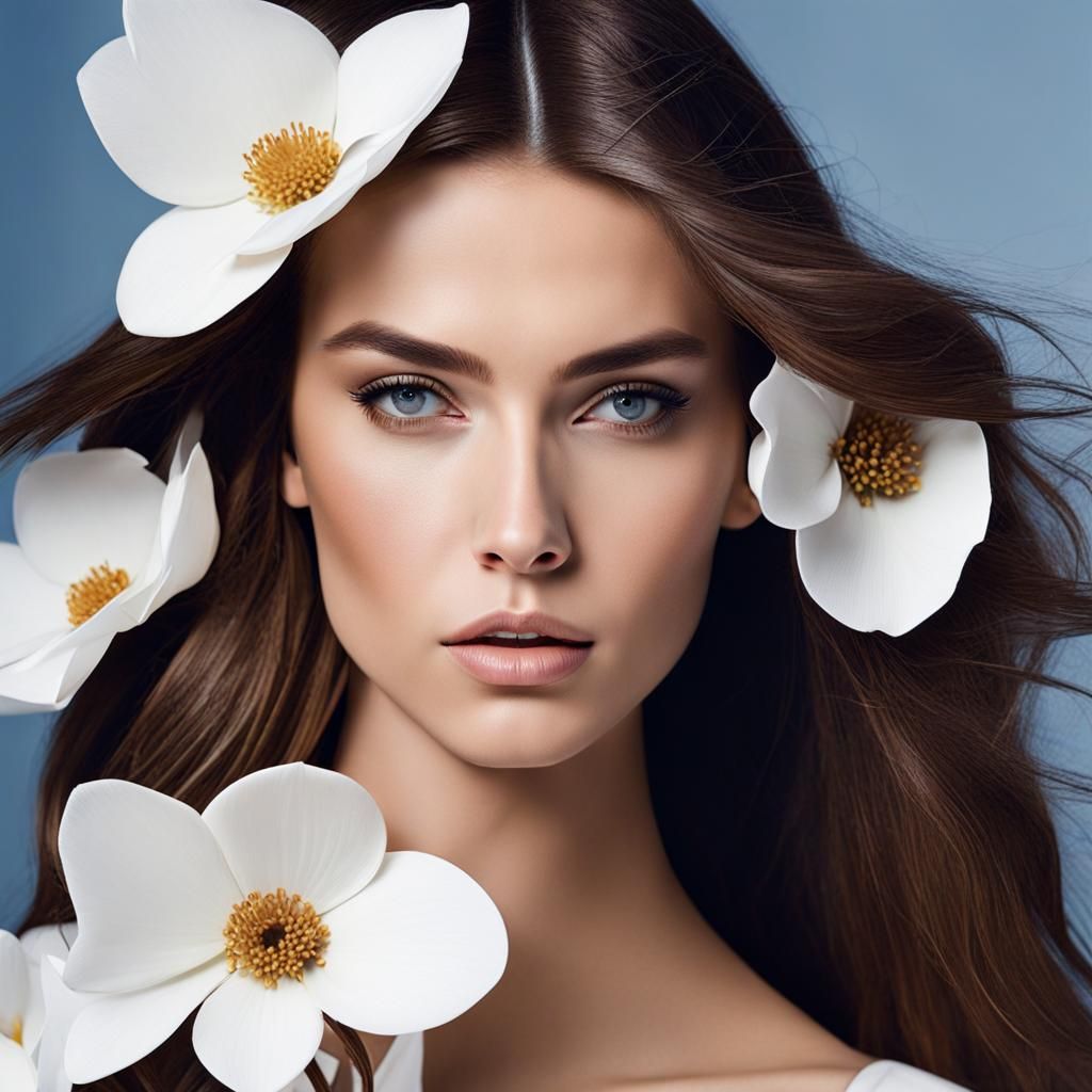 Elegant Fashion Model in Minimalist Style