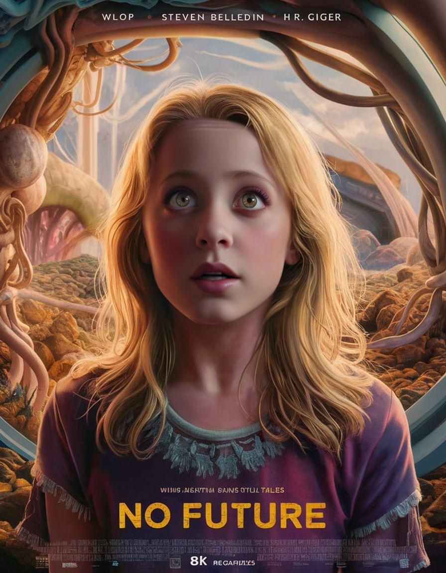 No Future: Surreal Movie Poster in Digital Art Style