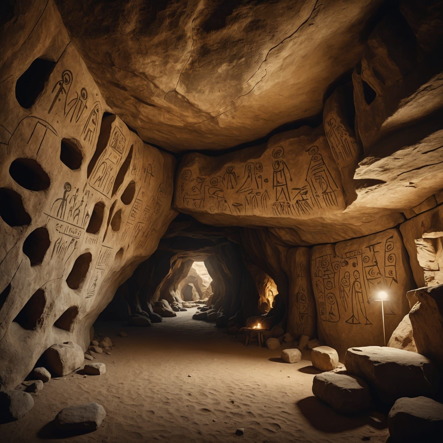 Neolithic Cave Drawings: 8K Realistic Photography
