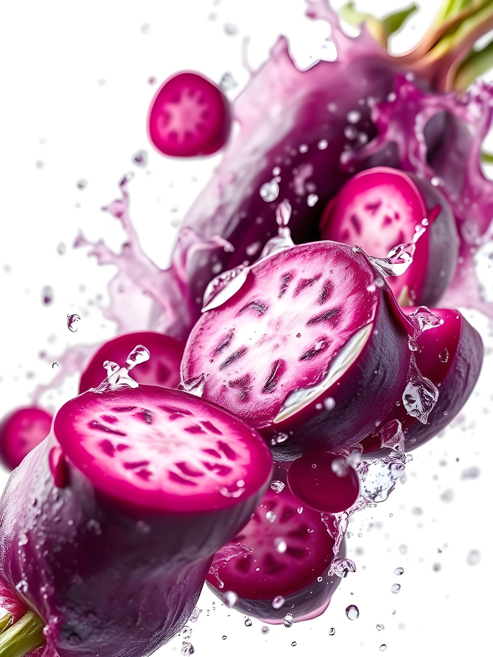 Levitating Purple Taro with Splash Effects