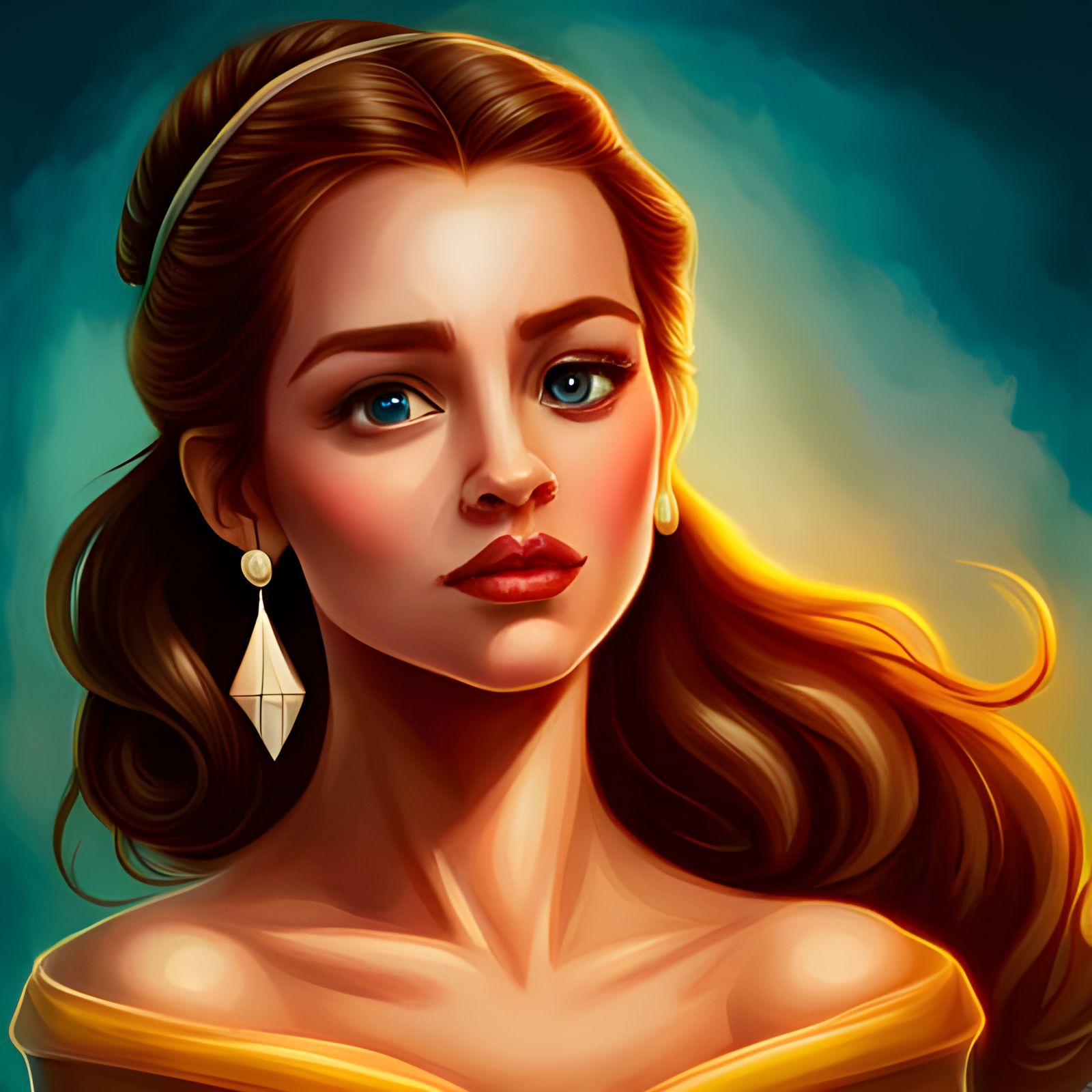 Hyperrealistic Portrait of Belle Blowing a Kiss