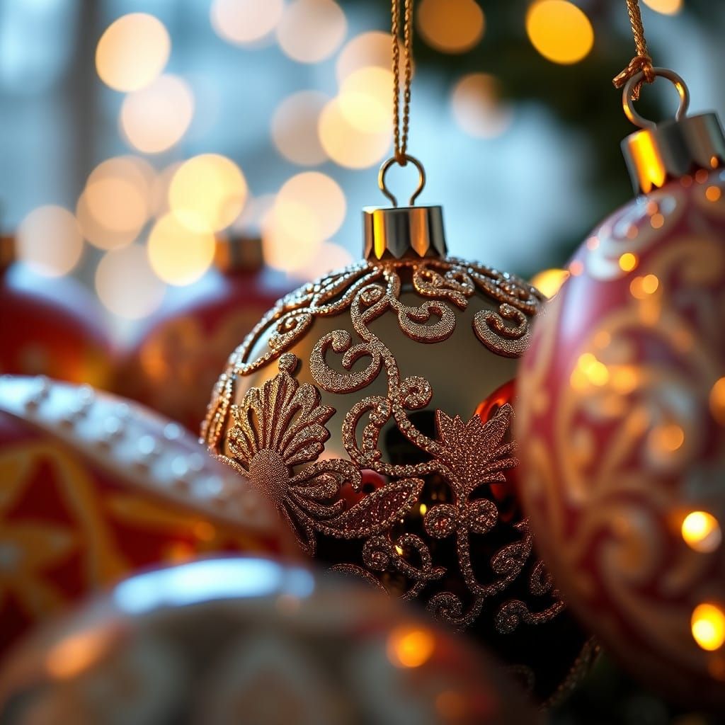 High-End Christmas Ornaments in Warm, Twinkling Light