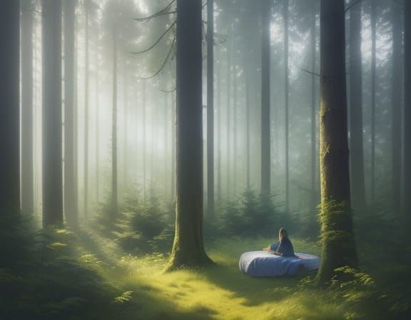 Serenene Morning in a Whimsical Forest Glade