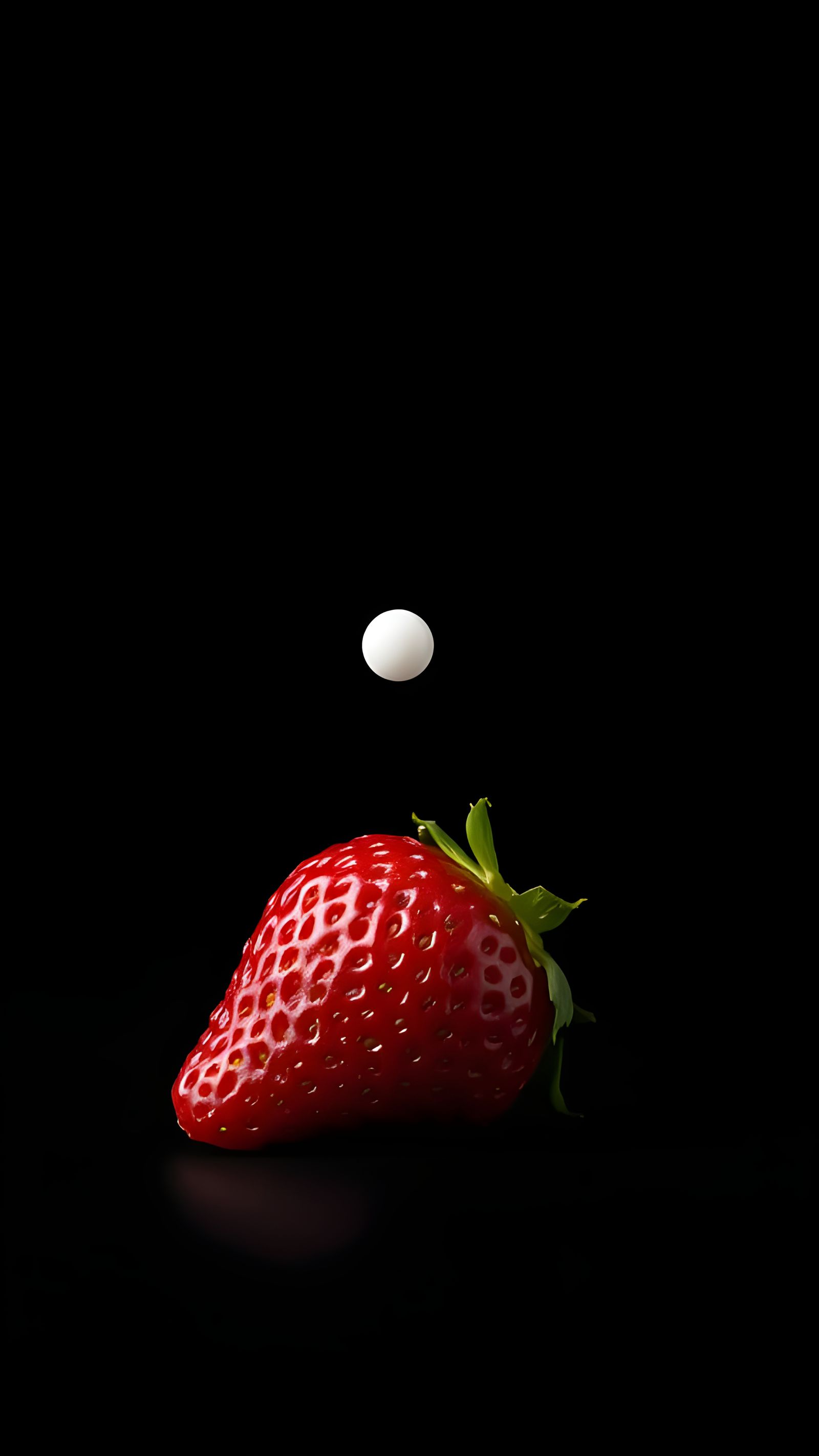 Milk Drop on Strawberry: A Minimalist DSLR Image