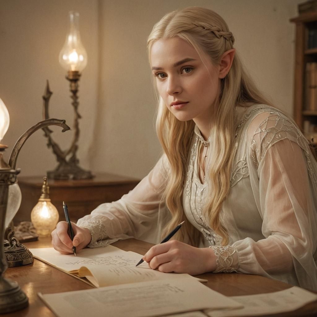 Morfydd Clark learning her lines