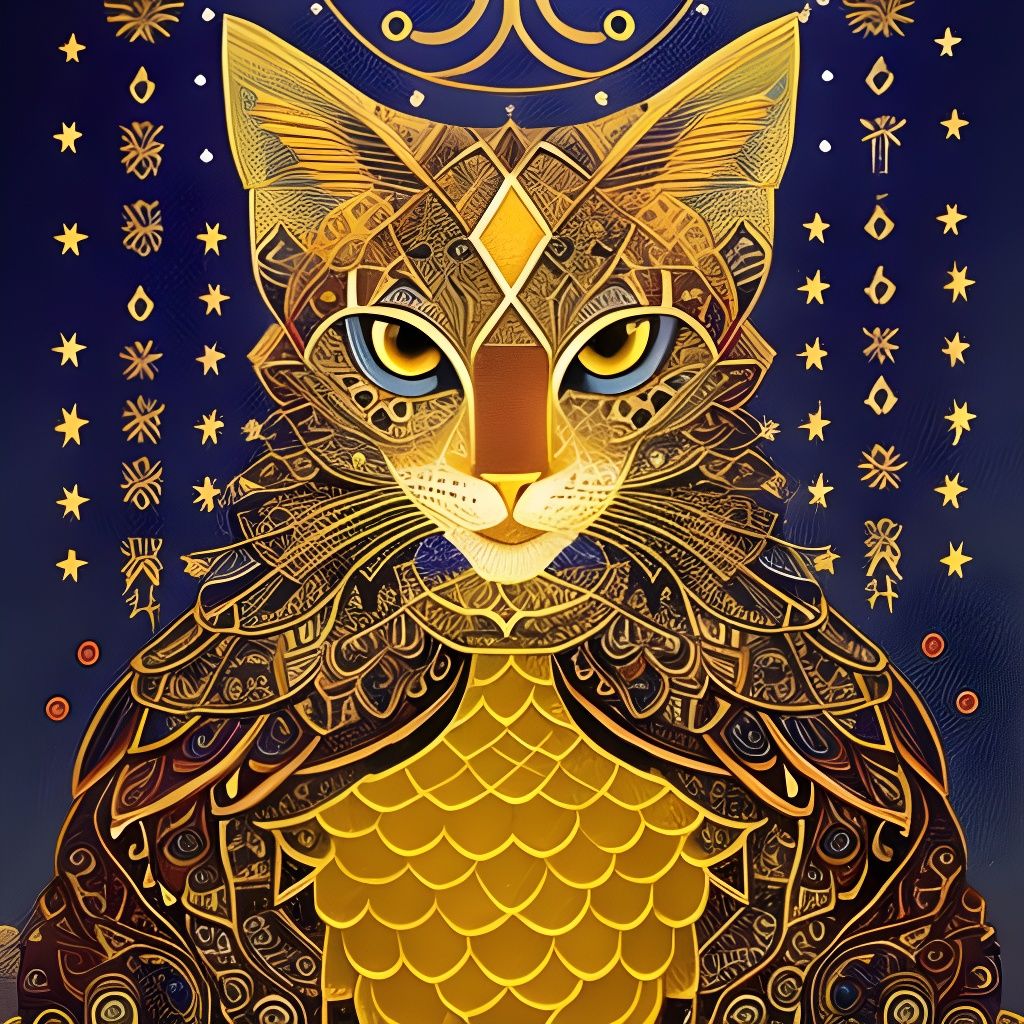 Constellations as Mythical Creatures in Gold and Blue