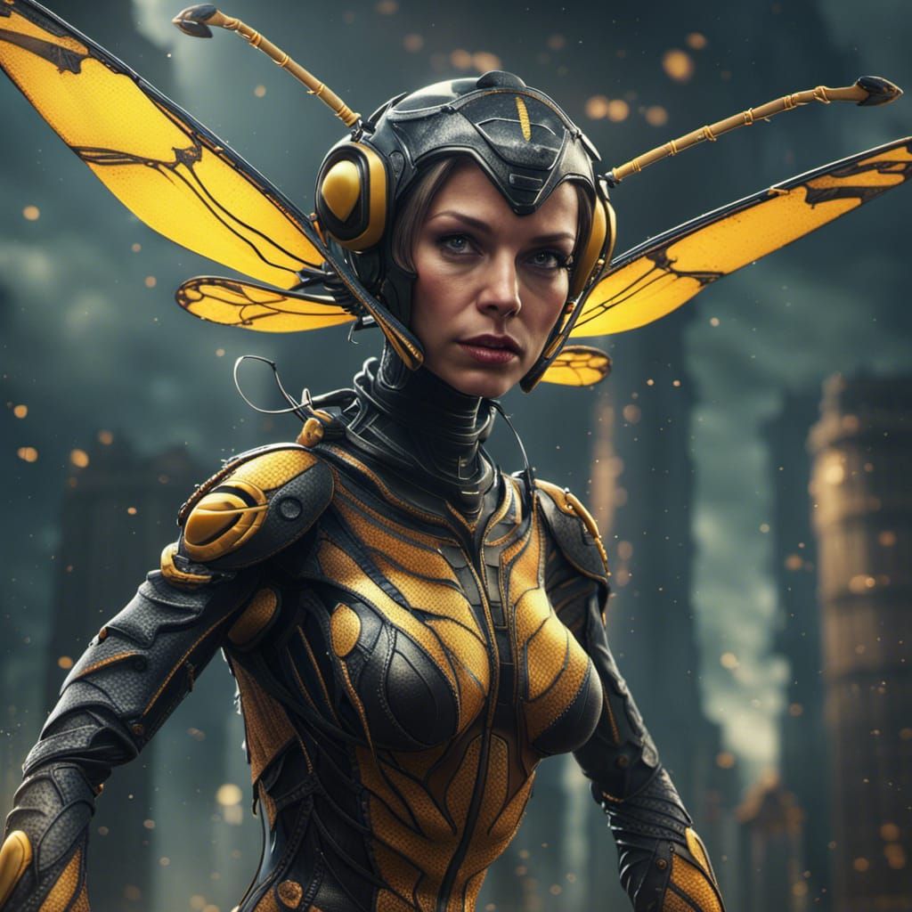 Fantastical Wasp Woman Concept Art in 8K