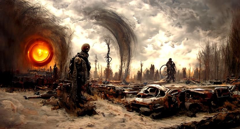 Post-Apocalyptic Purgatory: Matte Oil Painting