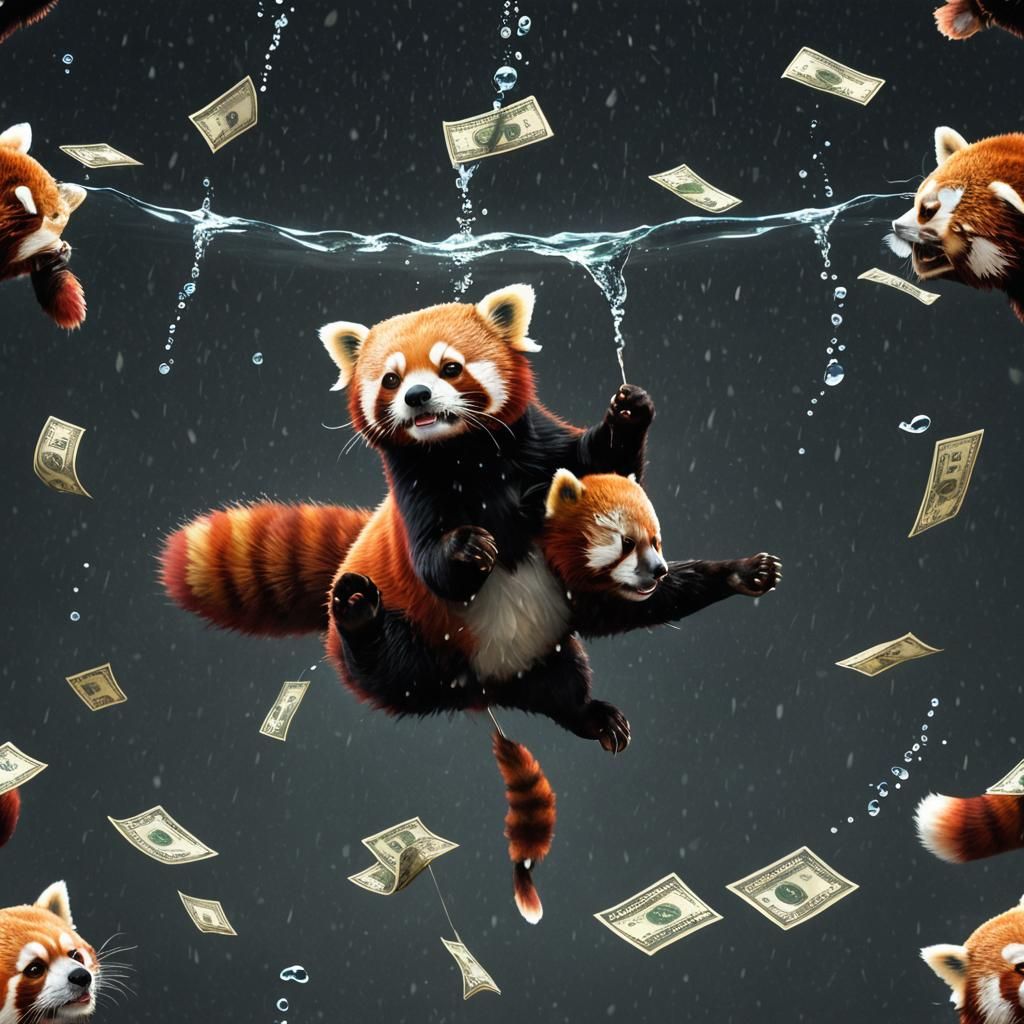 Red Panda Nevermind Album Cover in Digital Art