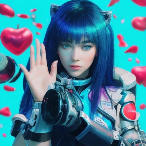 Biopunk Cyborg Fox Goddesses in Neon Laboratory