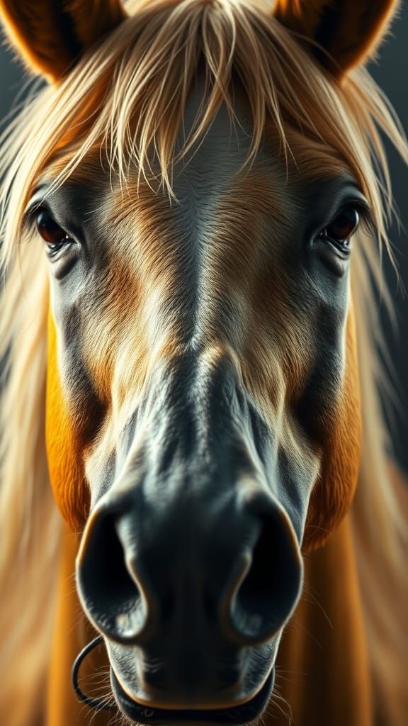 Noble Male Horse in Hellish Landscape