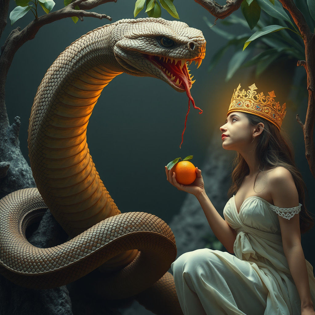 Eve and the Serpent's Temptation