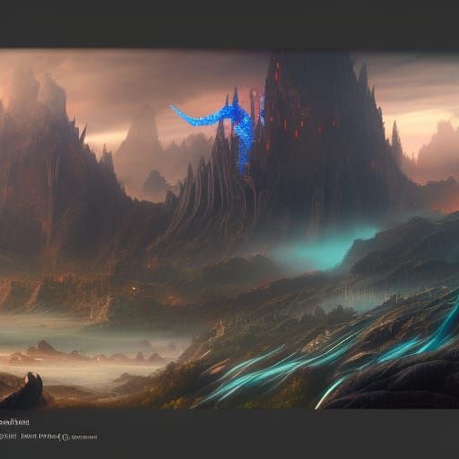 Detailed Quicksilver Matte Painting in Deep Color