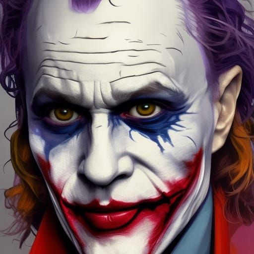 Hyperdetailed Portrait of Heath Ledger Joker