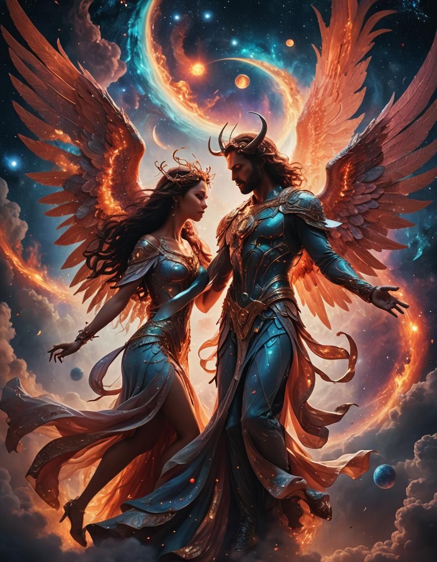 Cosmic Dance of Devil Woman and Angel Man