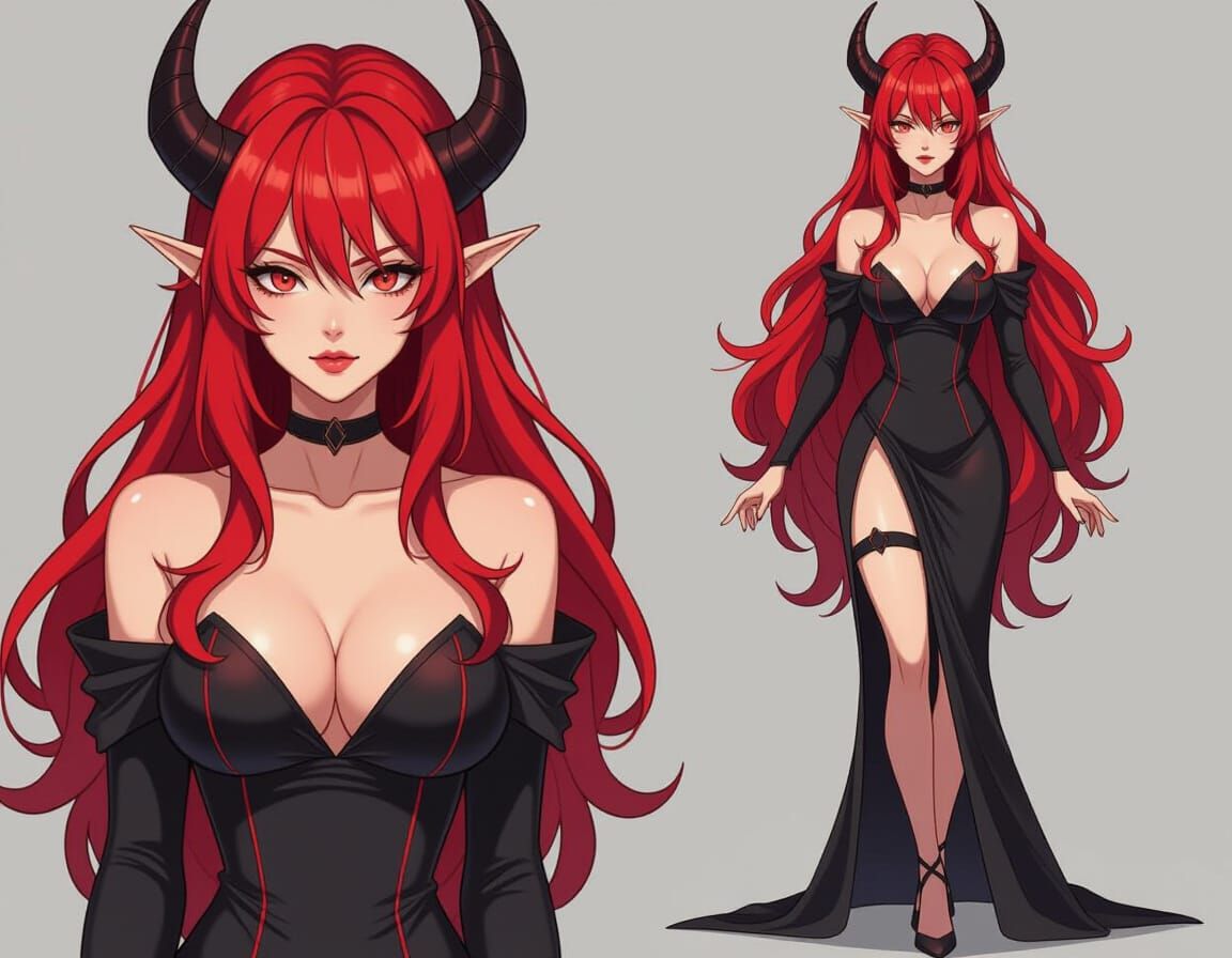 Striking Sci-Fi Demon Woman with Crimson Dagger