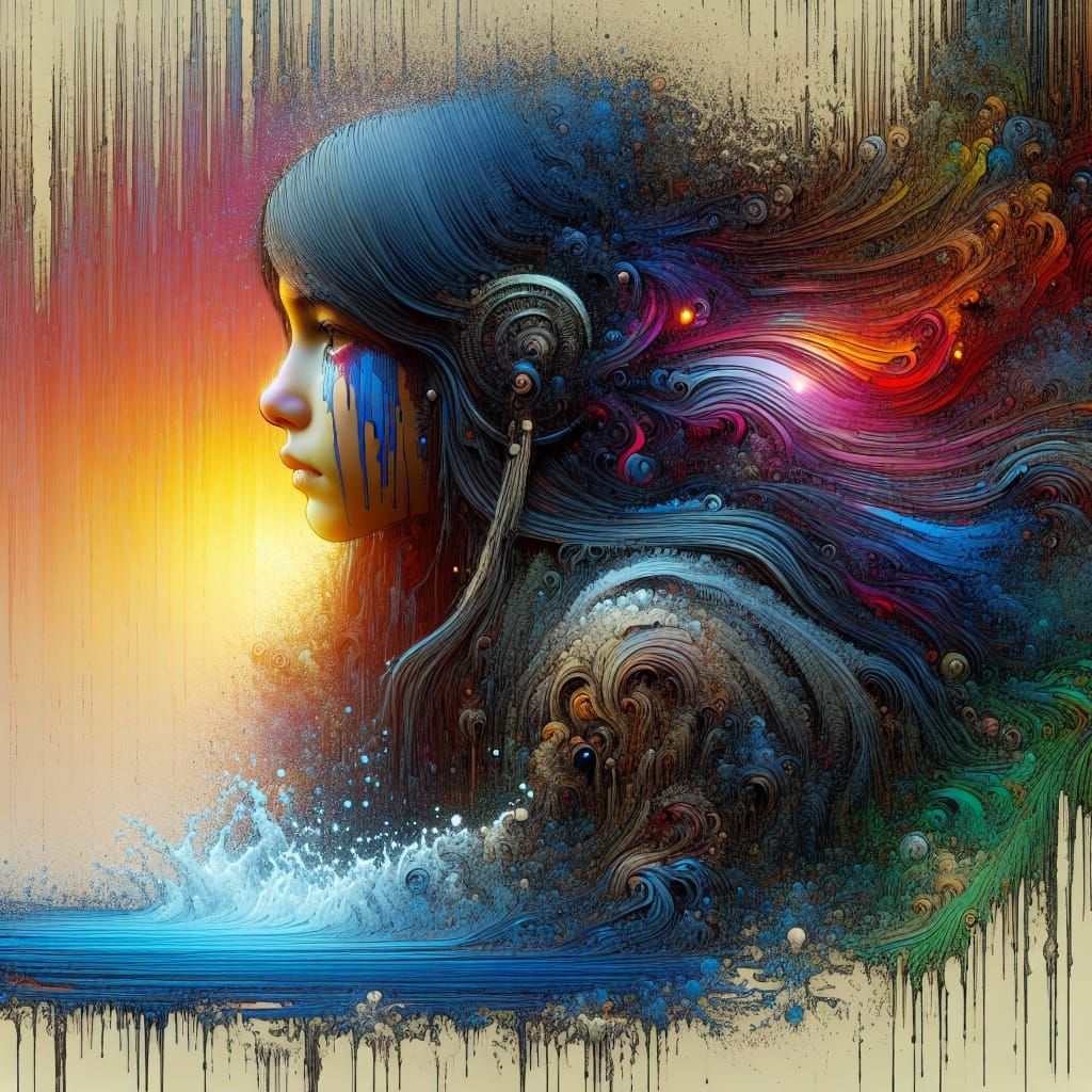 Emotional South Asian Girl Crying Vivid Memories