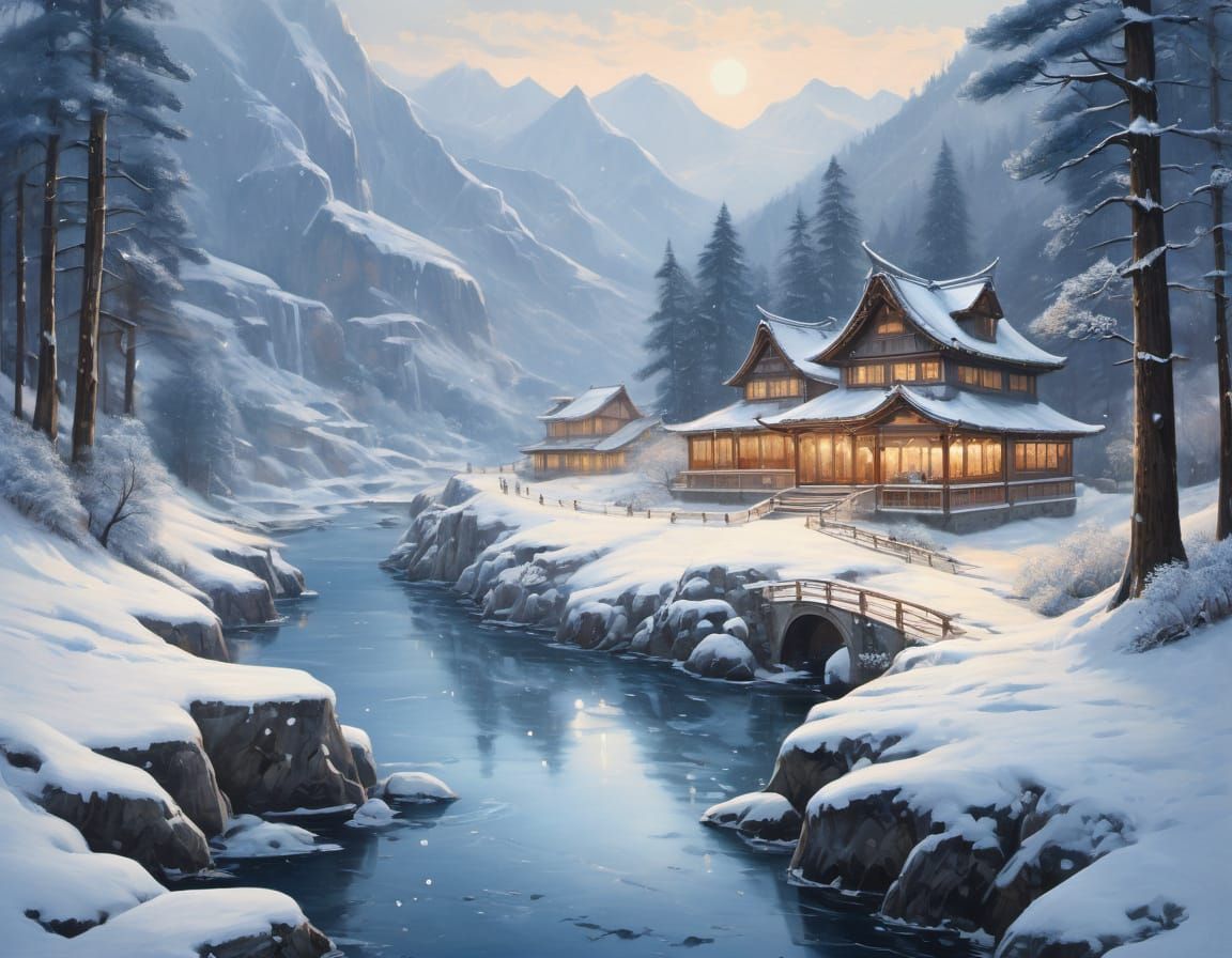 Winter Wonderland in Vibrant Colored Pencils