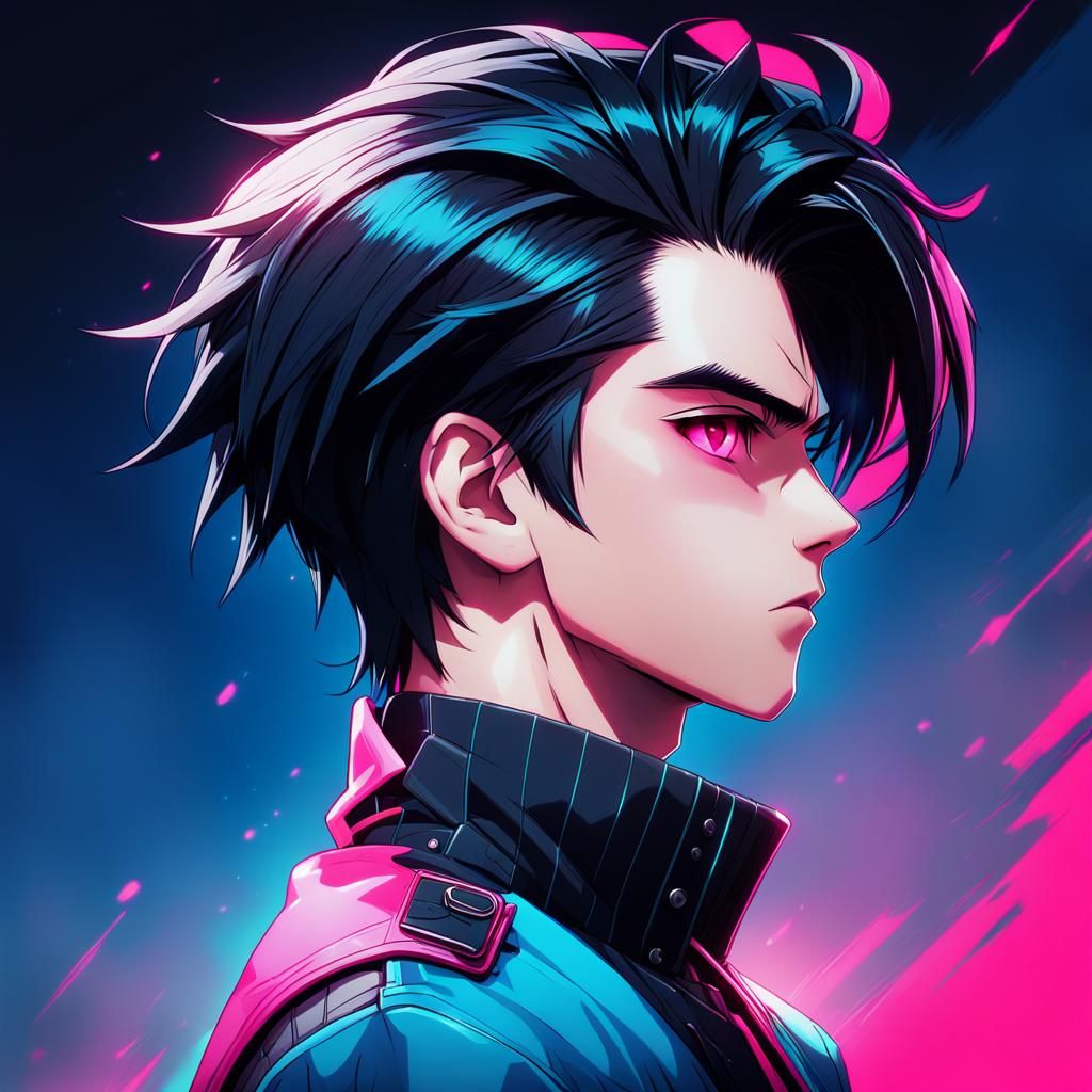 Anime Boy Portrait in Studio Trigger Style