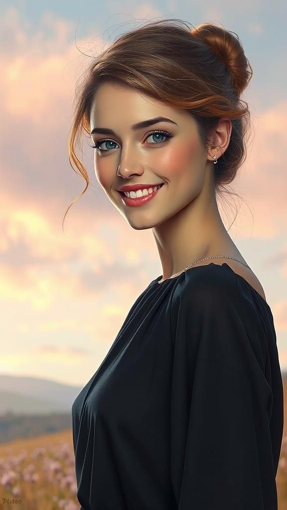 Angelic Woman in Pastel Colors, as Classical Painting