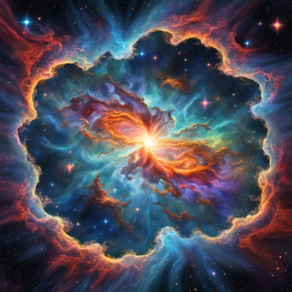Psychedelic Keyhole Nebula Cosmic Art