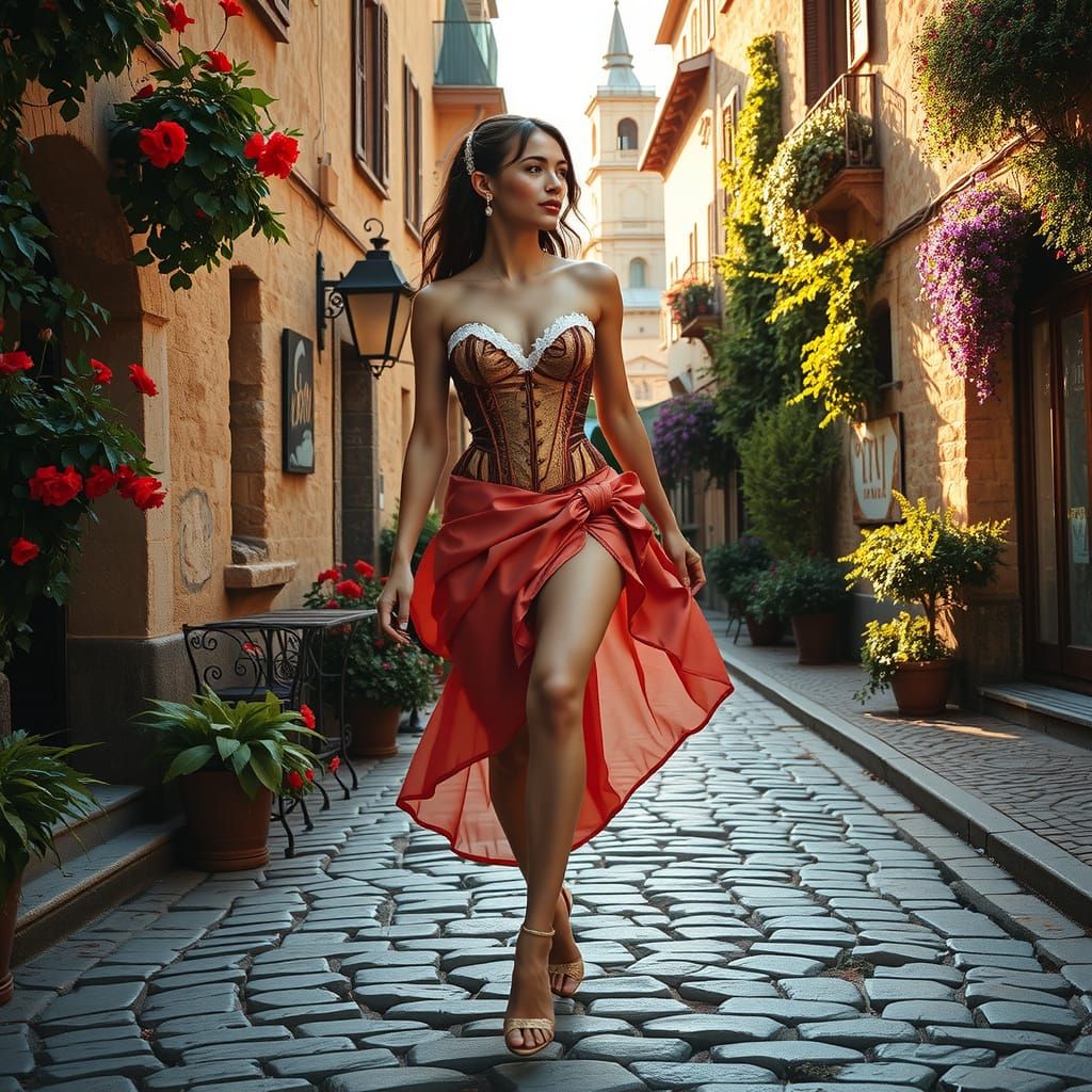 Medieval Ballerina in Whimsical Dance