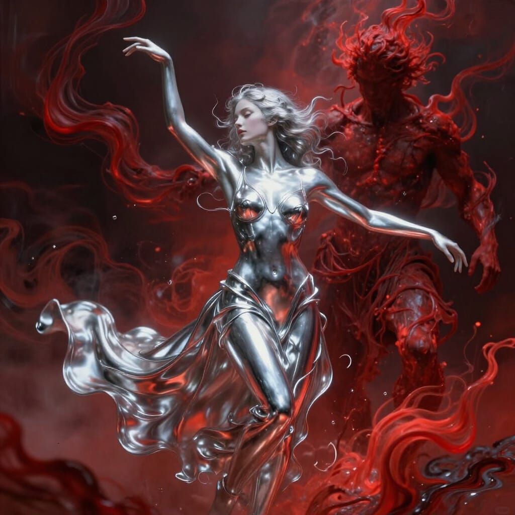 Mercury and Bromine Entities in Fluid Digital Art