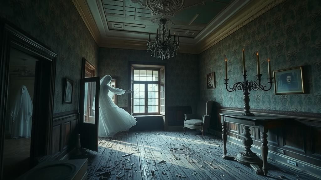 Eerie Old House Interior in Gothic Style