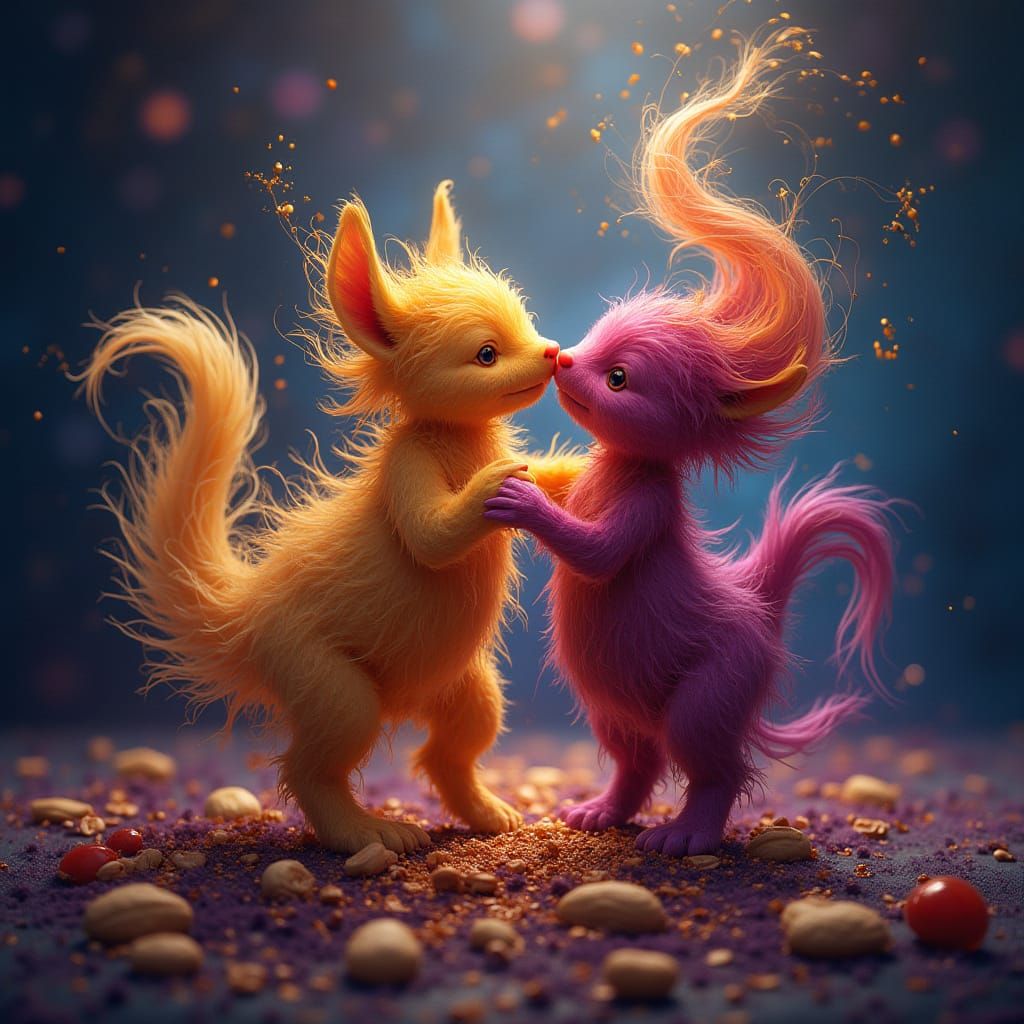 Enchanted Encounter: Peanut Butter and Jelly in Dreamlike Ha...