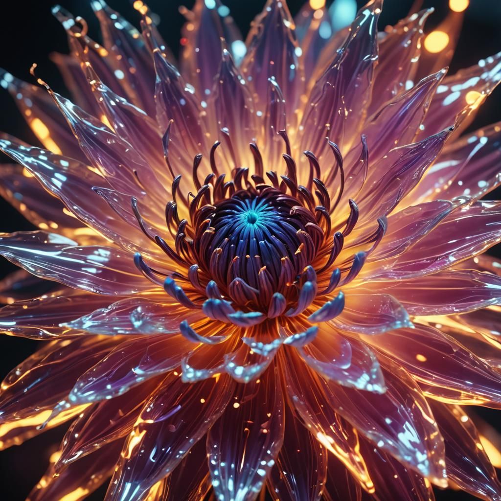 Plasma Flower Unfolding in Futuristic Laboratory