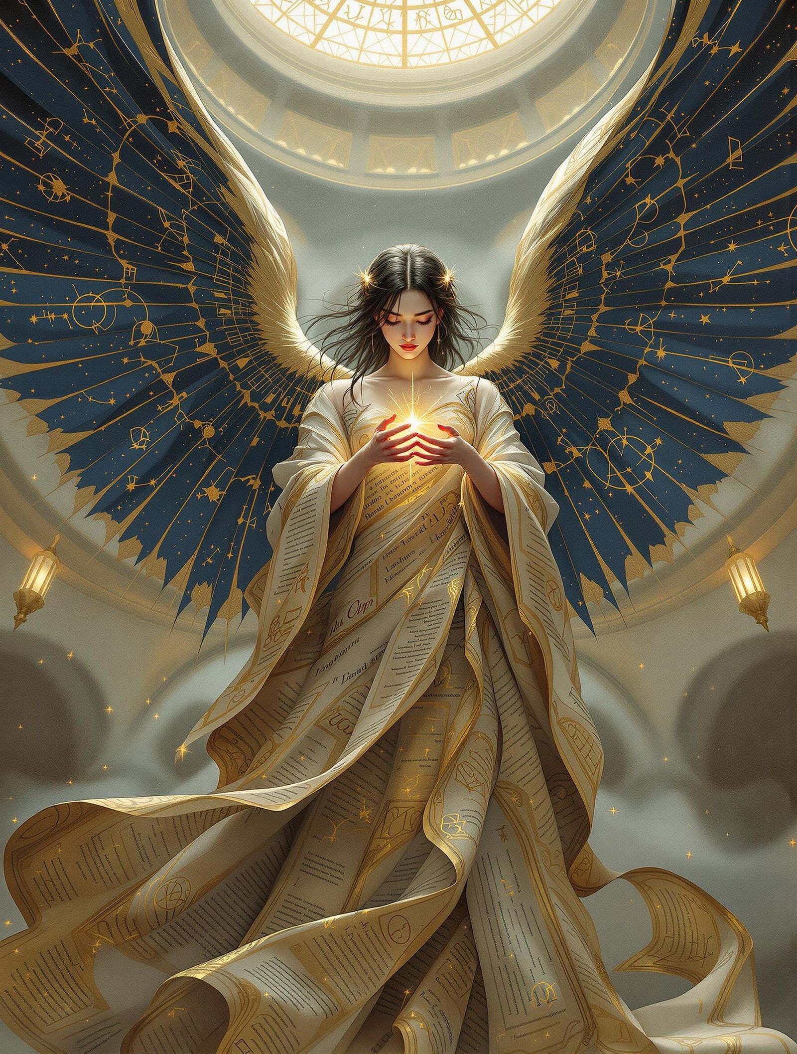 Byzantine Icon: Winged Woman Protecting Glyph