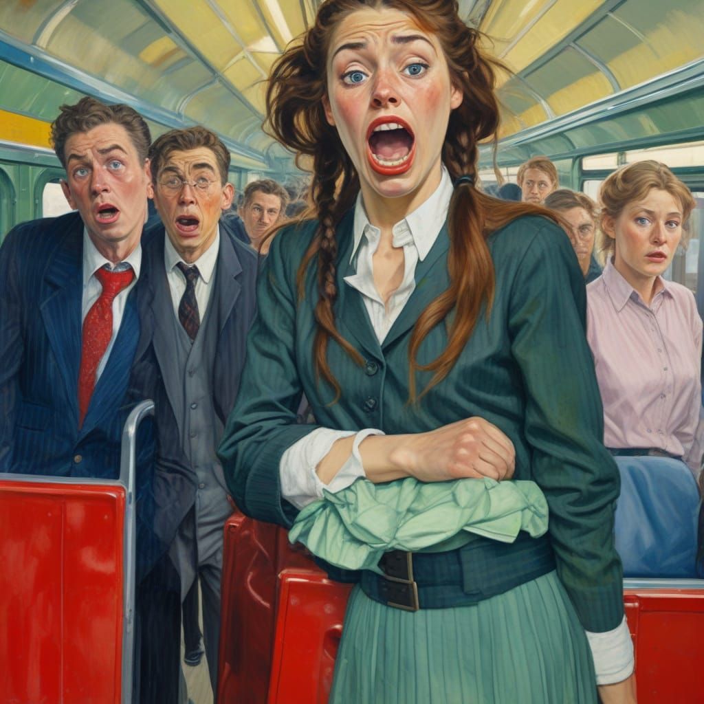 Woman goes crazy on the train: eventually the guard calls th...