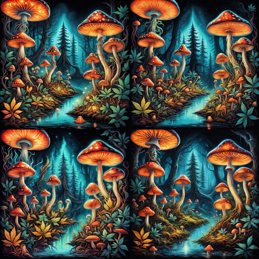 Whimsical Mushroom House in Enchanted Forest