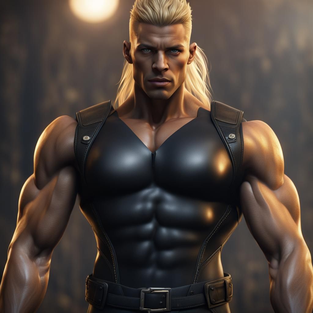 Hyperrealistic Muscular Men as Black Canary
