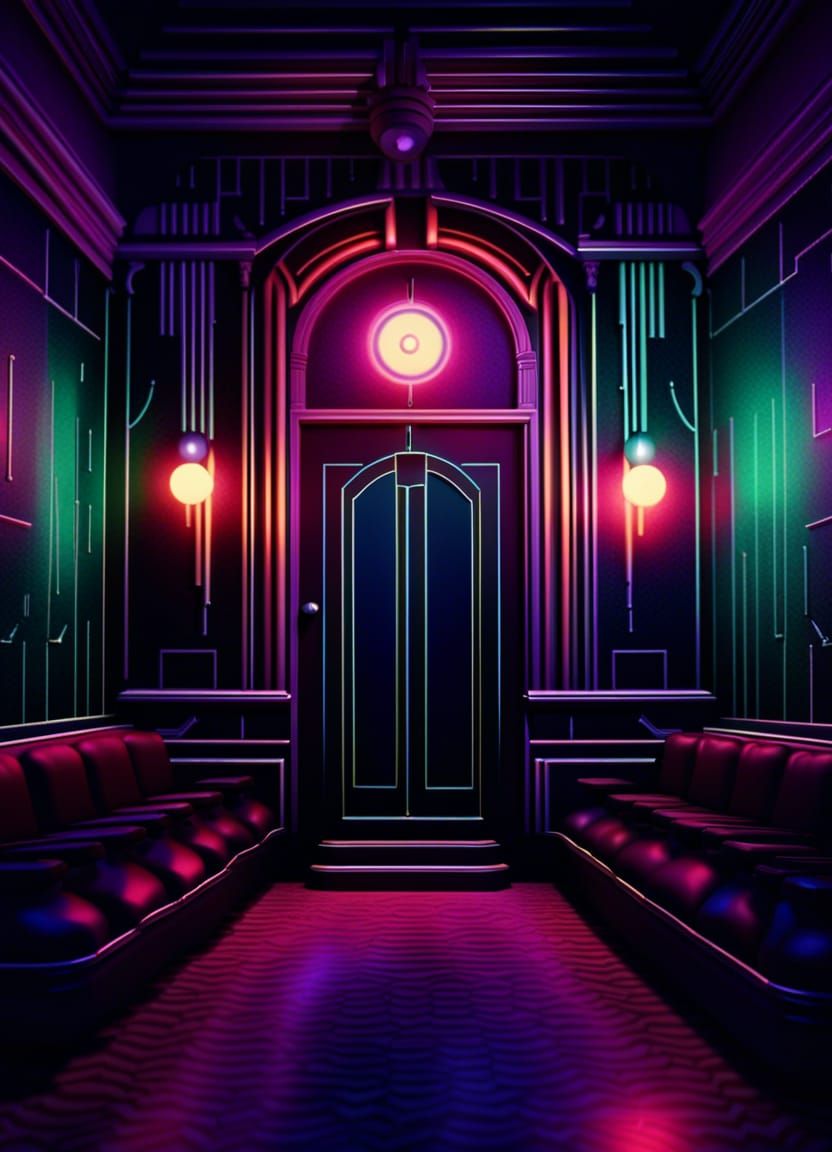 Mysterious Retro Room in Tim Burton Style