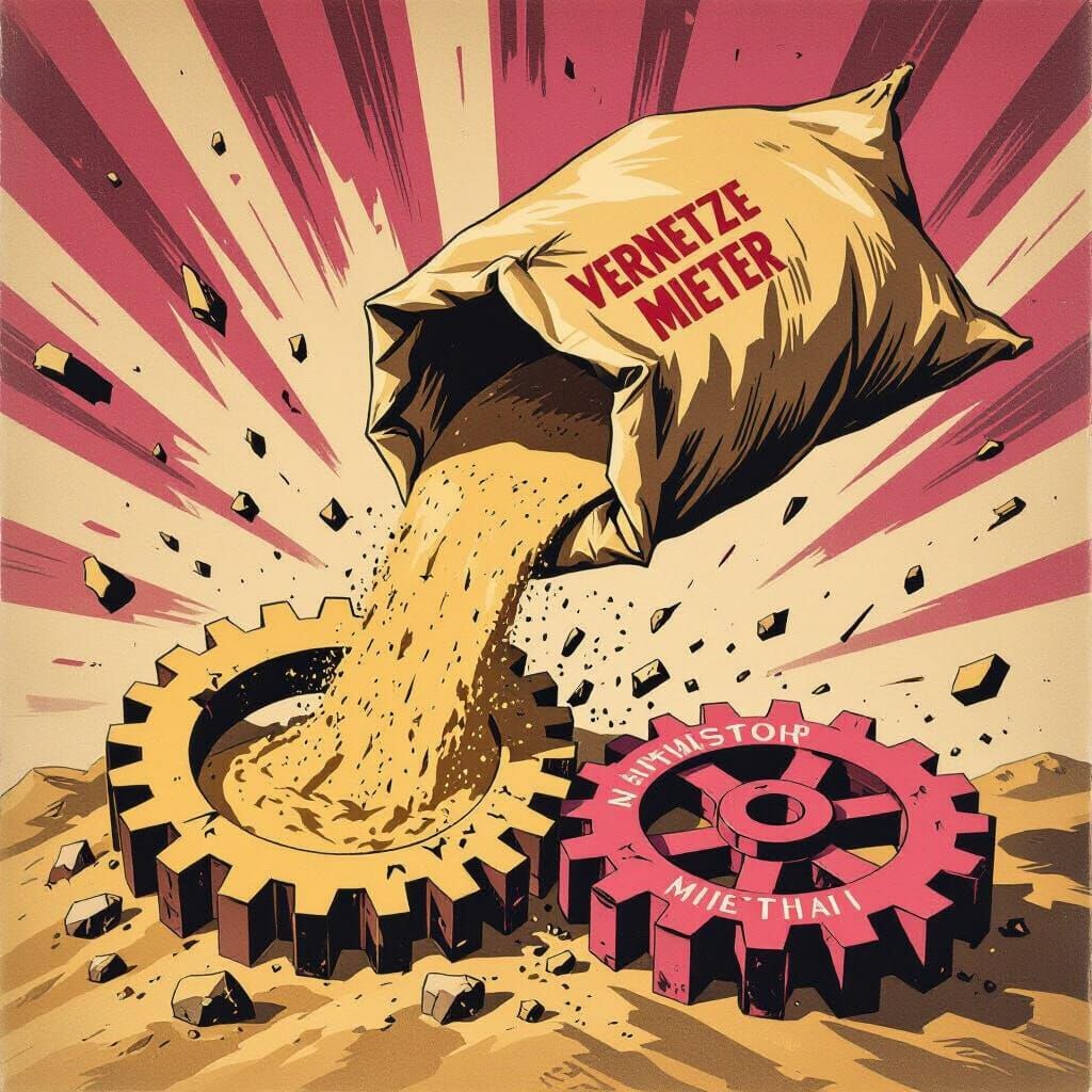 Soviet Propaganda Illustration: Sand in the Gears