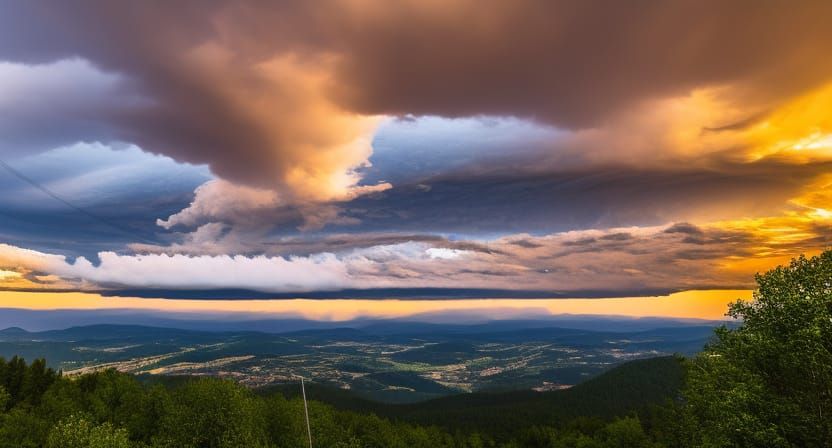 Mountain Ley Lines with Thunderstorm Sunset Sunrise