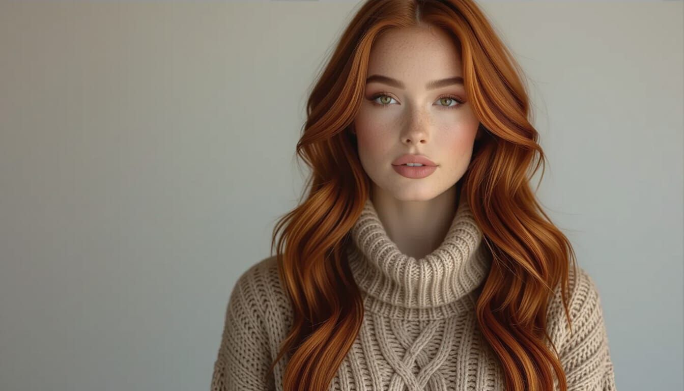 High-Fashion Portrait of a Ginger-Haired Woman