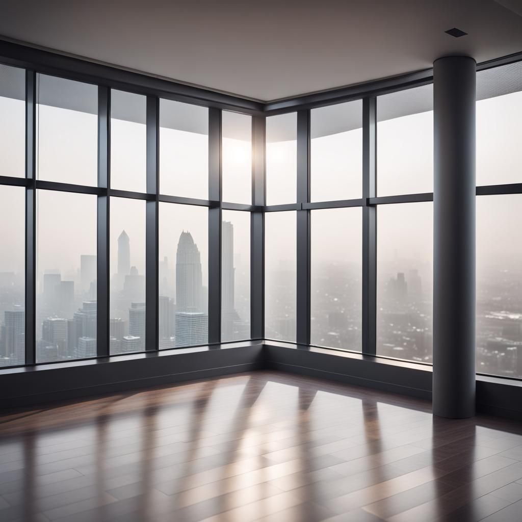 Luxurious Penthouse View on a Foggy Day