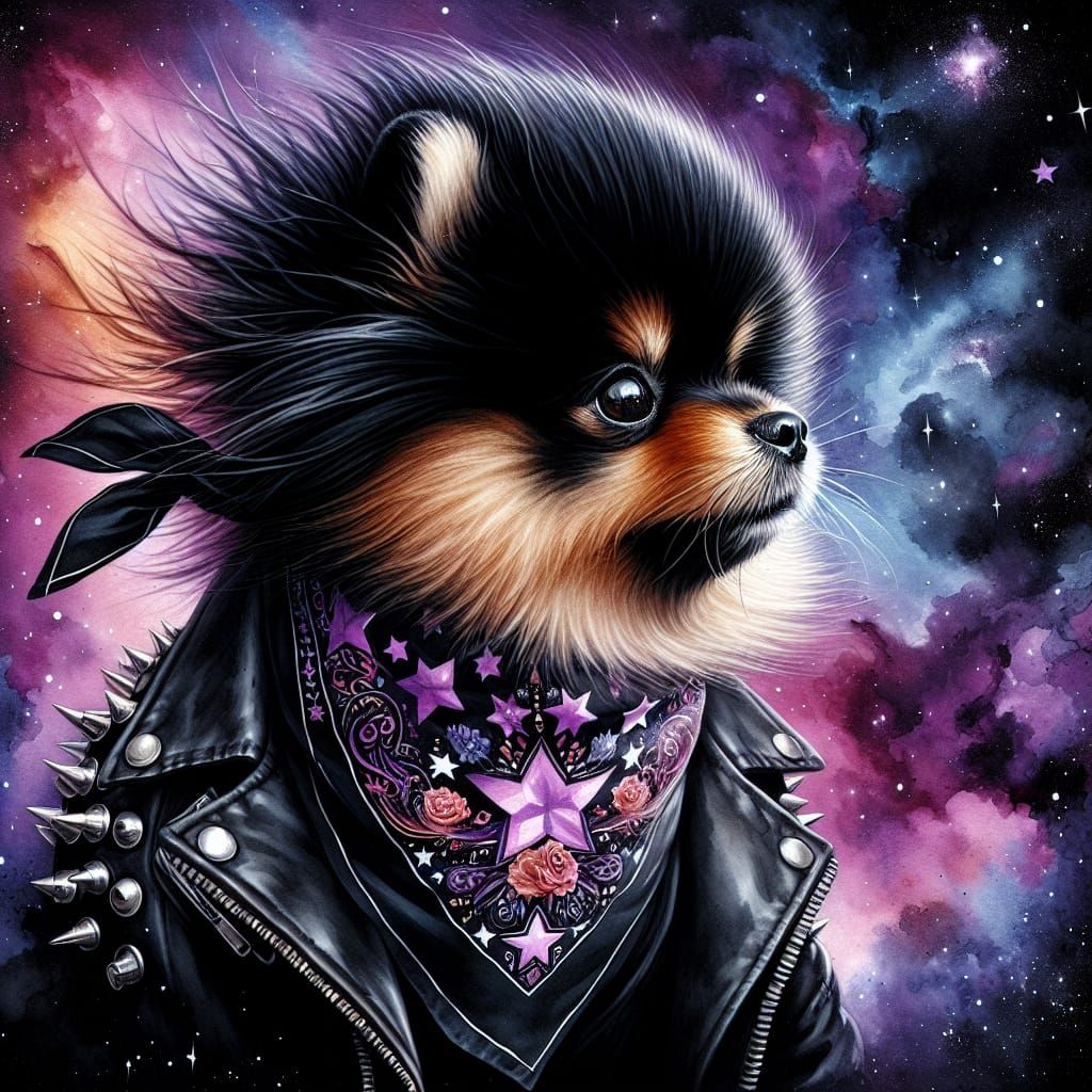 Rockstar Pomeranian in Cosmic Splendor