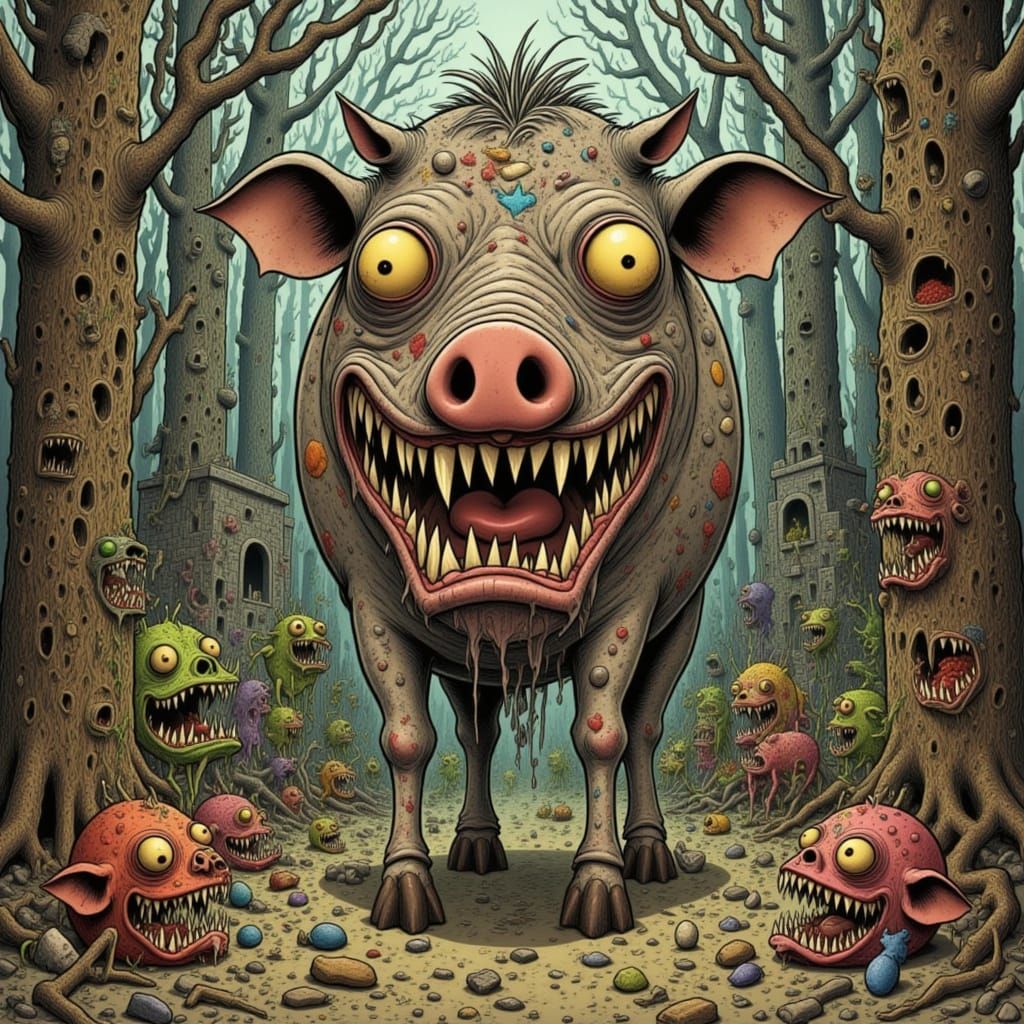 Abstract Art Piece With Dynamic Textures