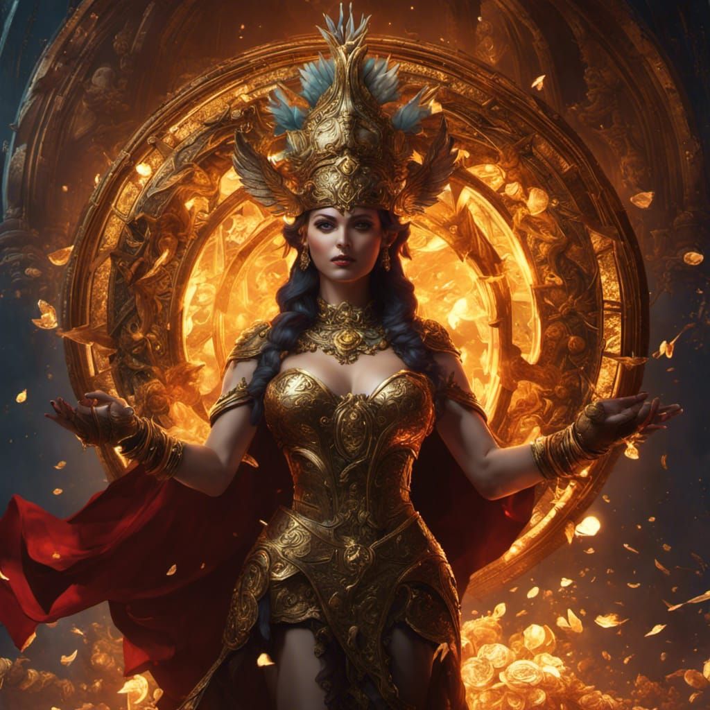 Fortuna, Goddess of Fortune in Dark Fantasy Style