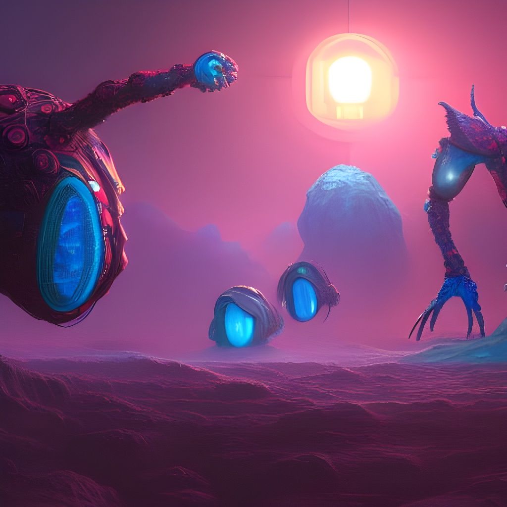 Fantastical AI Nanobots in Detailed Matte Painting